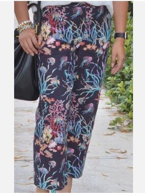 J. Crew Ratti Fabric “Under The Sea”Print Patio Cropped Size 12 Orig Retail $148